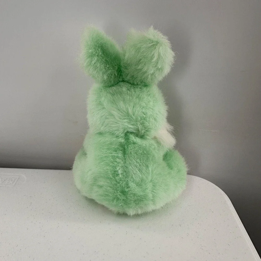 Vintage‎ Peachtree Playthings Green Pastel Plush Bunny Rabbit Easter Basket 8